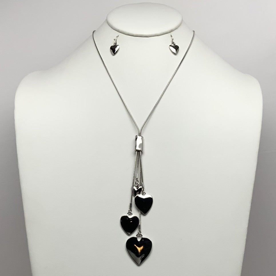 Heart Tassel Snake Chain Necklace