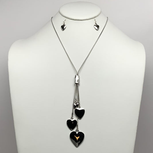 Heart Tassel Snake Chain Necklace