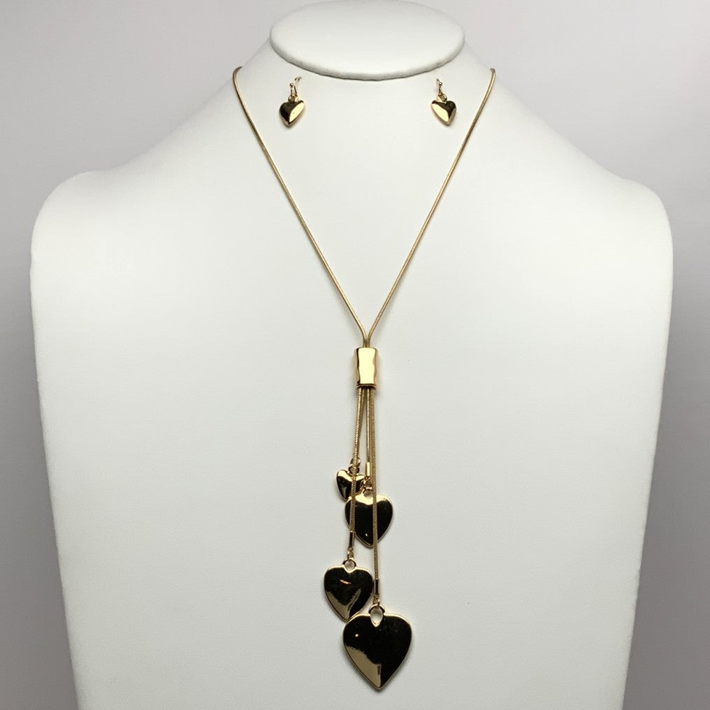 Heart Tassel Snake Chain Necklace