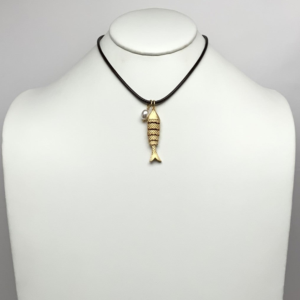 Cord Fish Charm Necklace