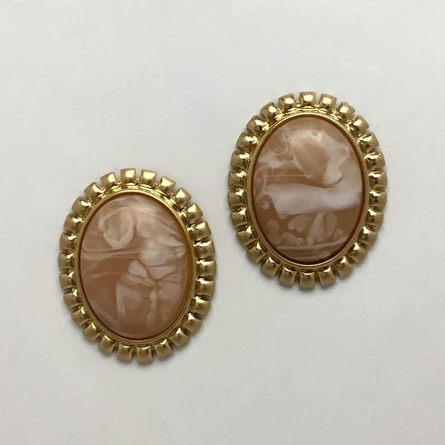 Statement Textured Lucite Oval Earrings