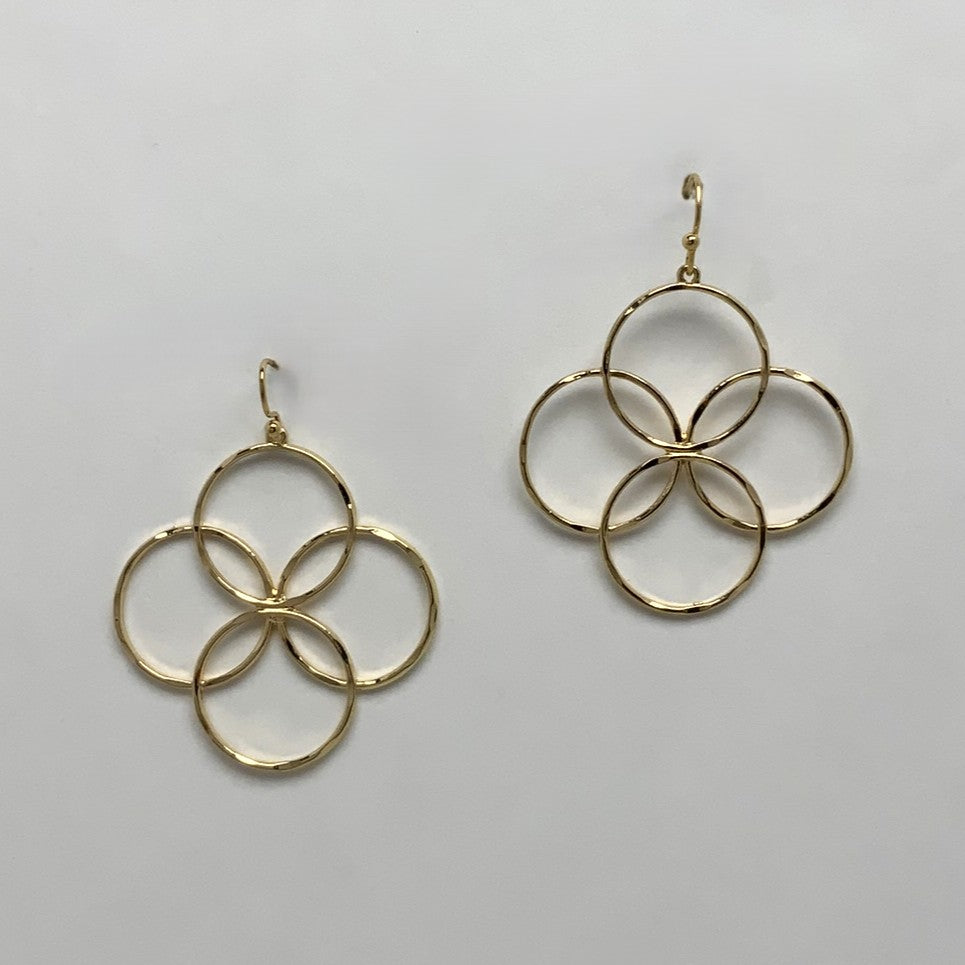Thin Circle Cluster Earrings