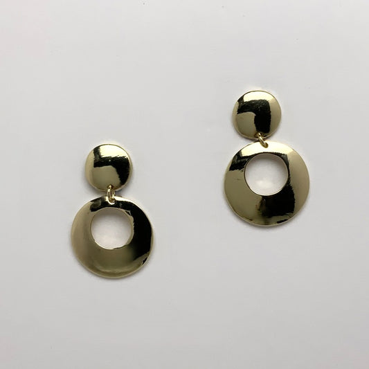 Open Circle Drop Clip On Earrings