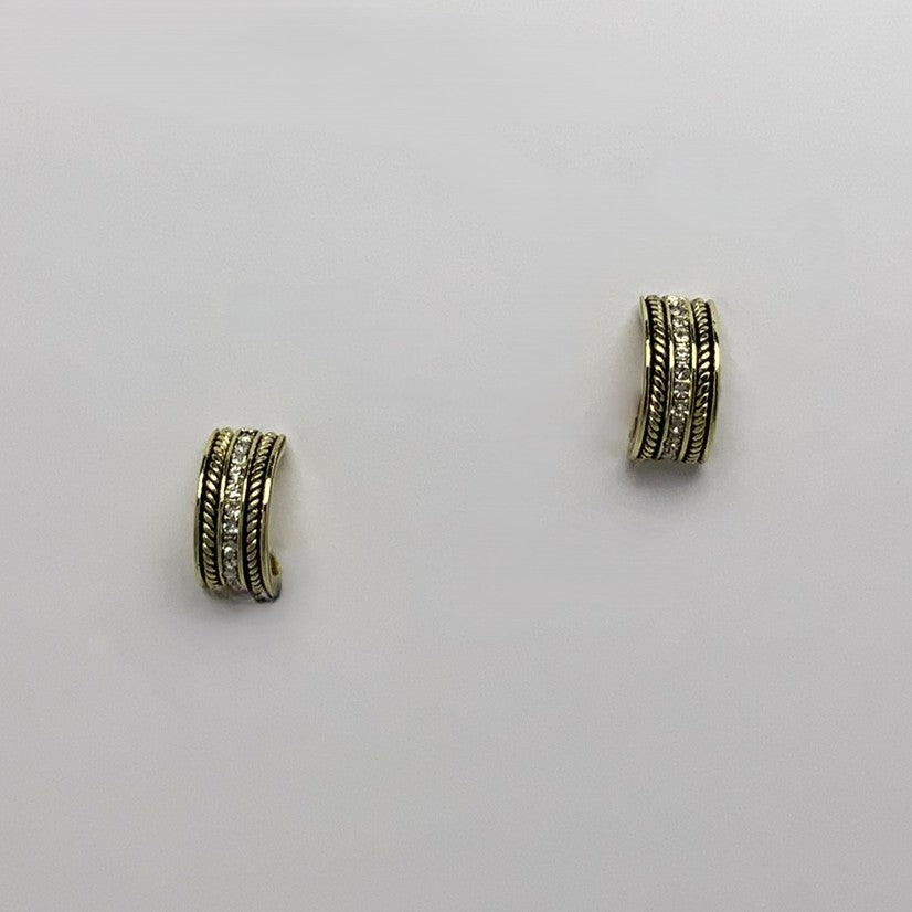 Crystal Center Clip On Earrings