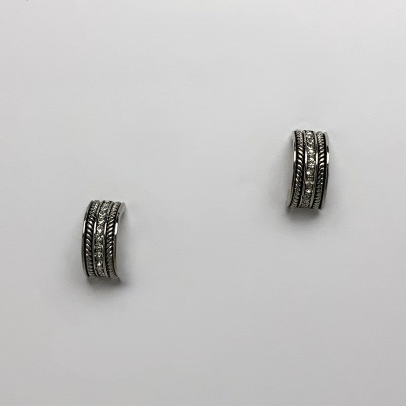 Crystal Center Clip On Earrings