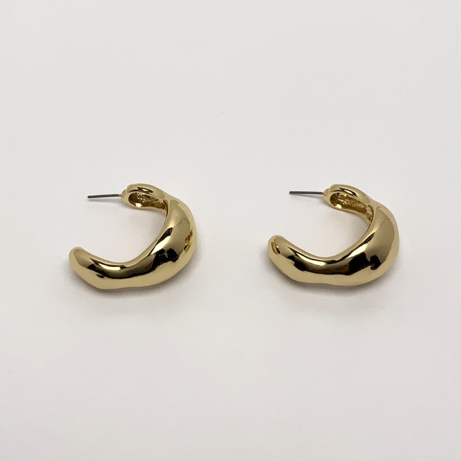 Chunky Wavy Textured Half Hoop Earrings