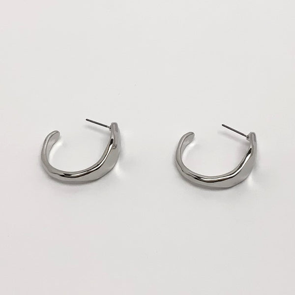 Elegant Wavy Textured Half Hoop Earrings