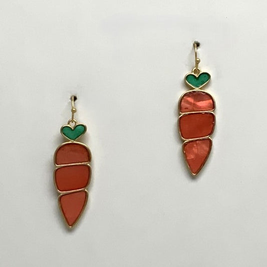 Enamel Filled Carrot Earrings
