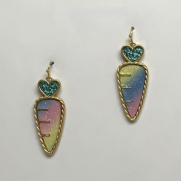 Glitter Carrot Earrings