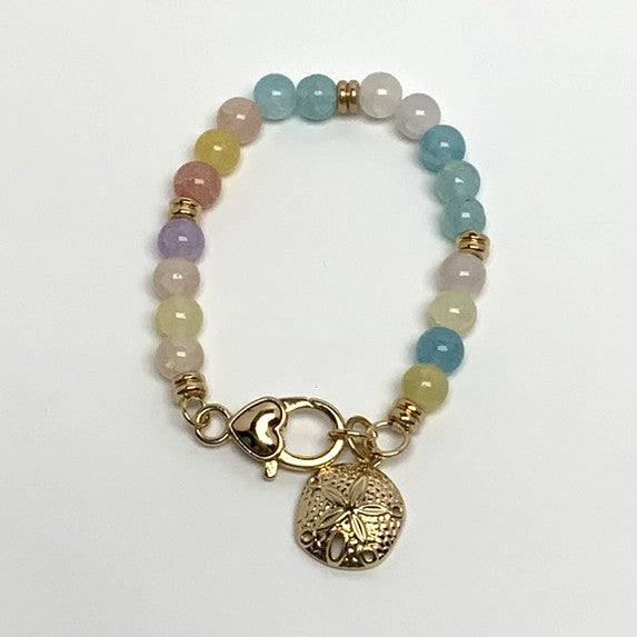 Beaded Sand Dollar Charm Clasp Bracelet