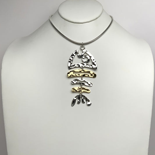 Skeleton Fish Magnetic Necklace