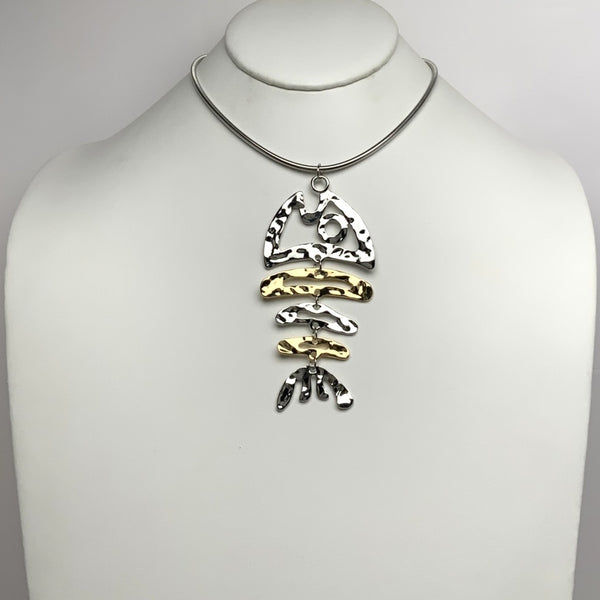 Skeleton Fish Magnetic Necklace