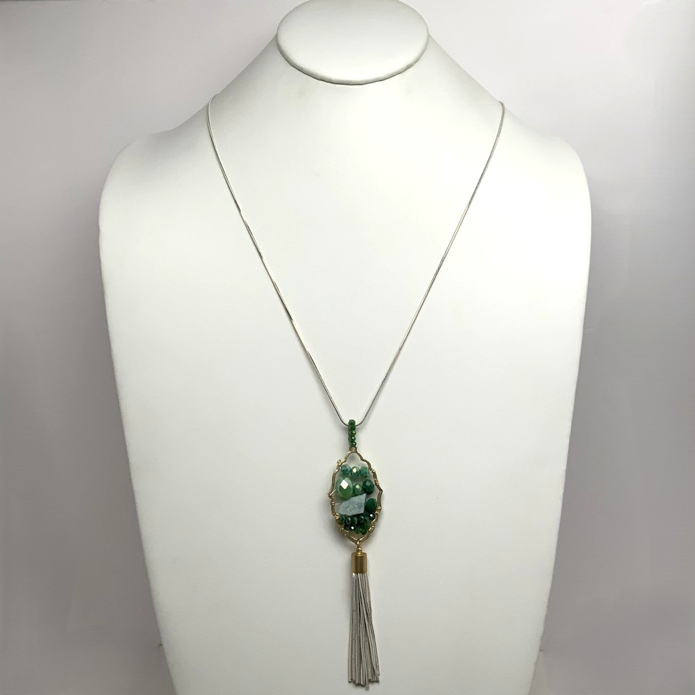 Thin Snake Chain with Rhinestones and Stone