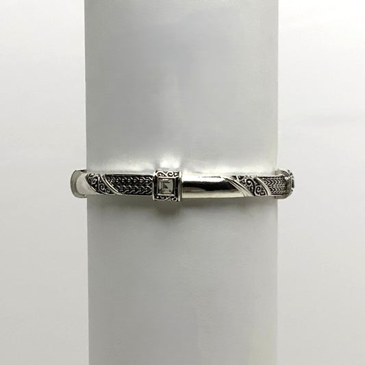 Chain Link w/Diamond Square Cut Charms Bracelet