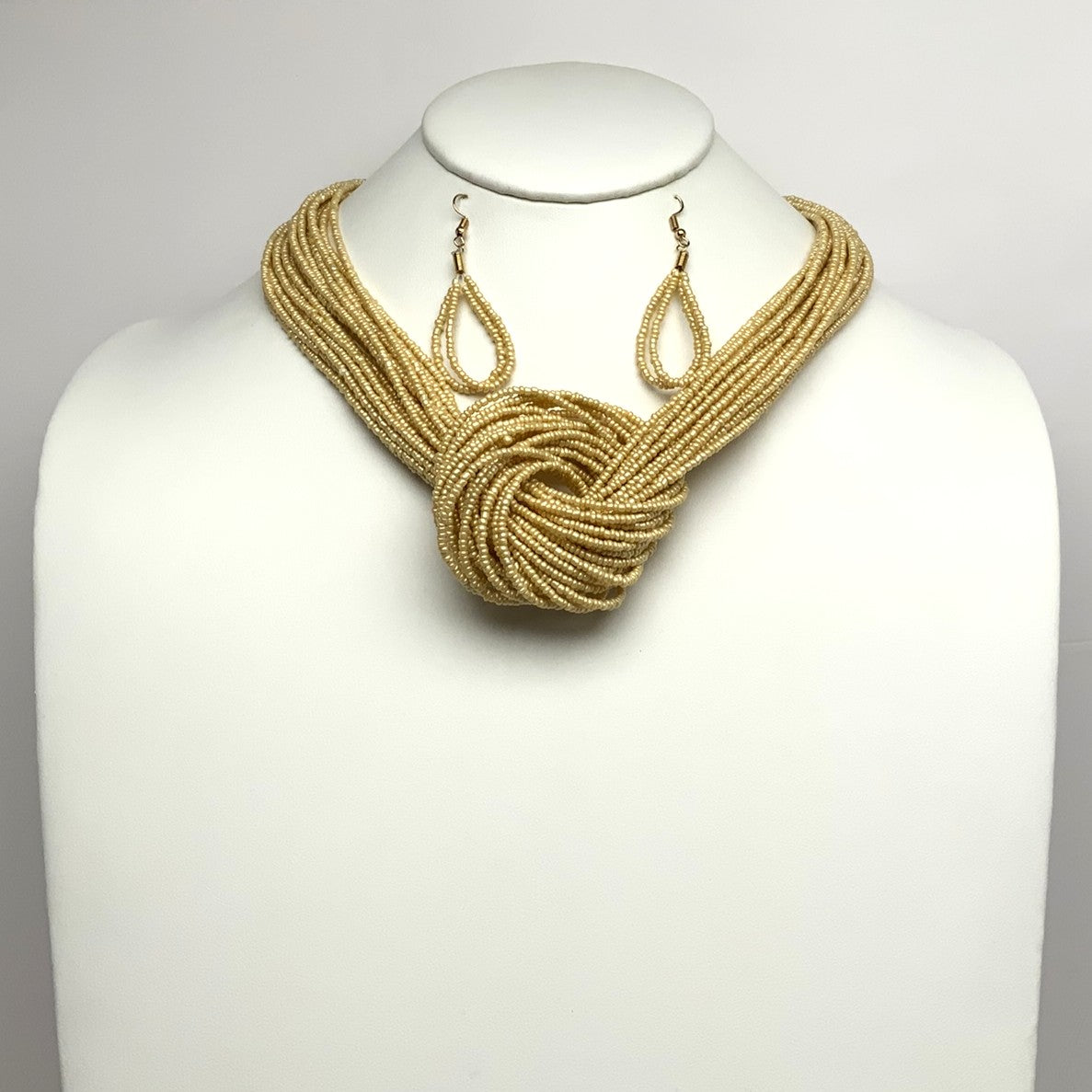 Multi Strand Seed Bead with Knot Center