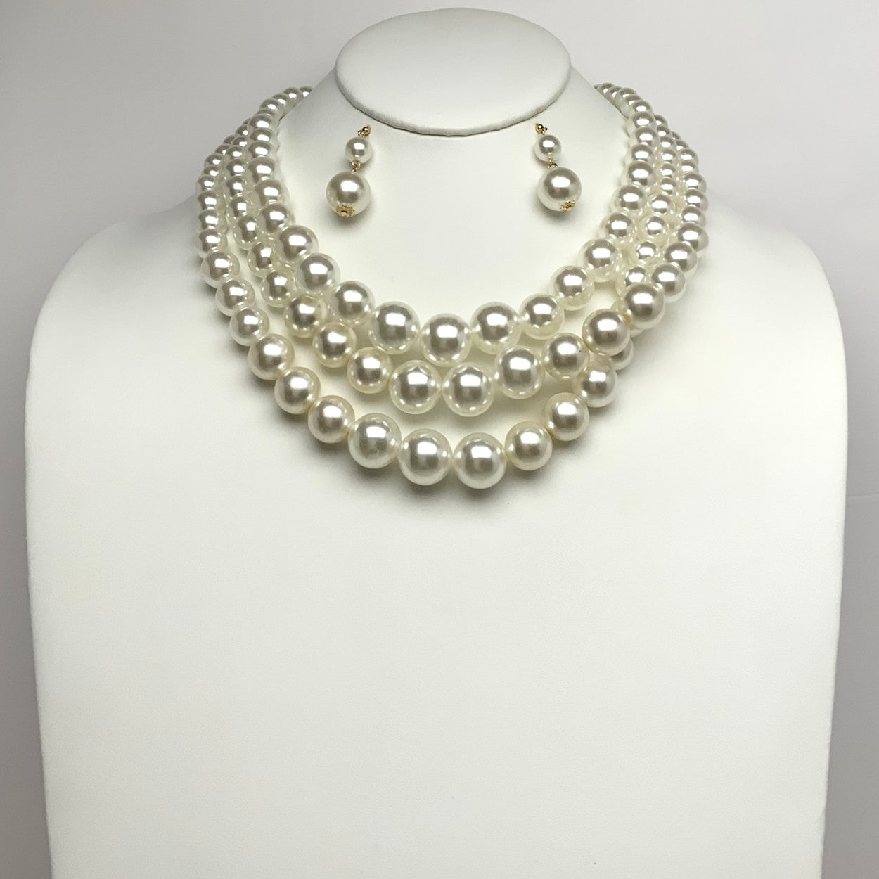 Triple Layer Bead Necklace