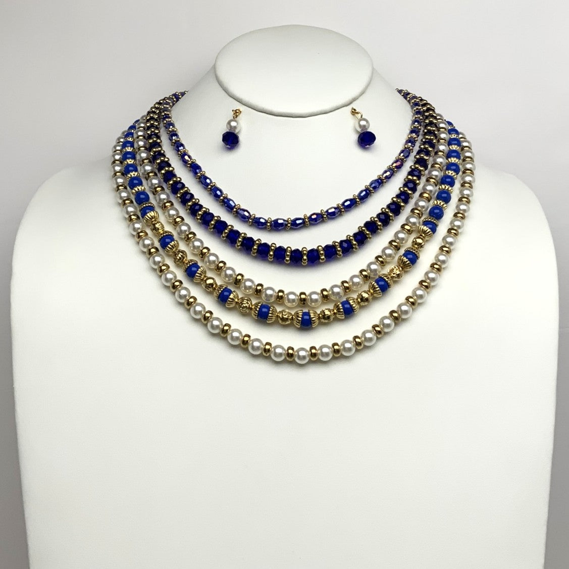 Multi Strand Pearl Beaded Necklace