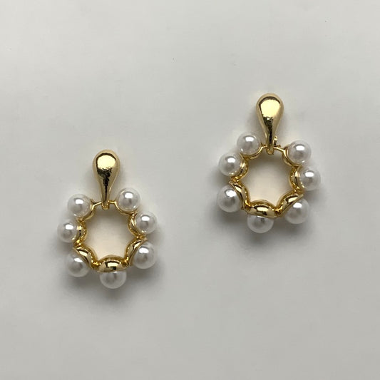 Open Hoop Pearl Earrings