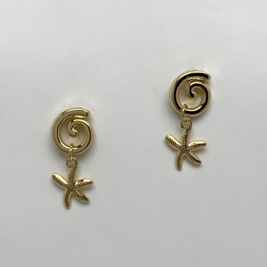 Spiral Starfish Drop Earrings
