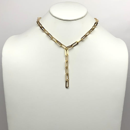 Paperclip Chain Y-Drop Necklace