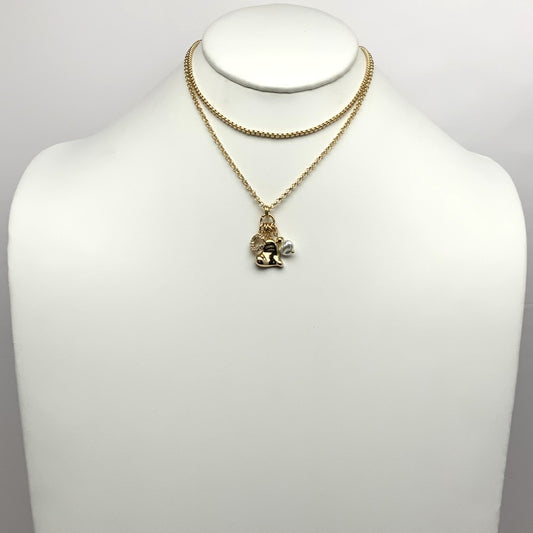 Letter "C" Bling Layered Necklace