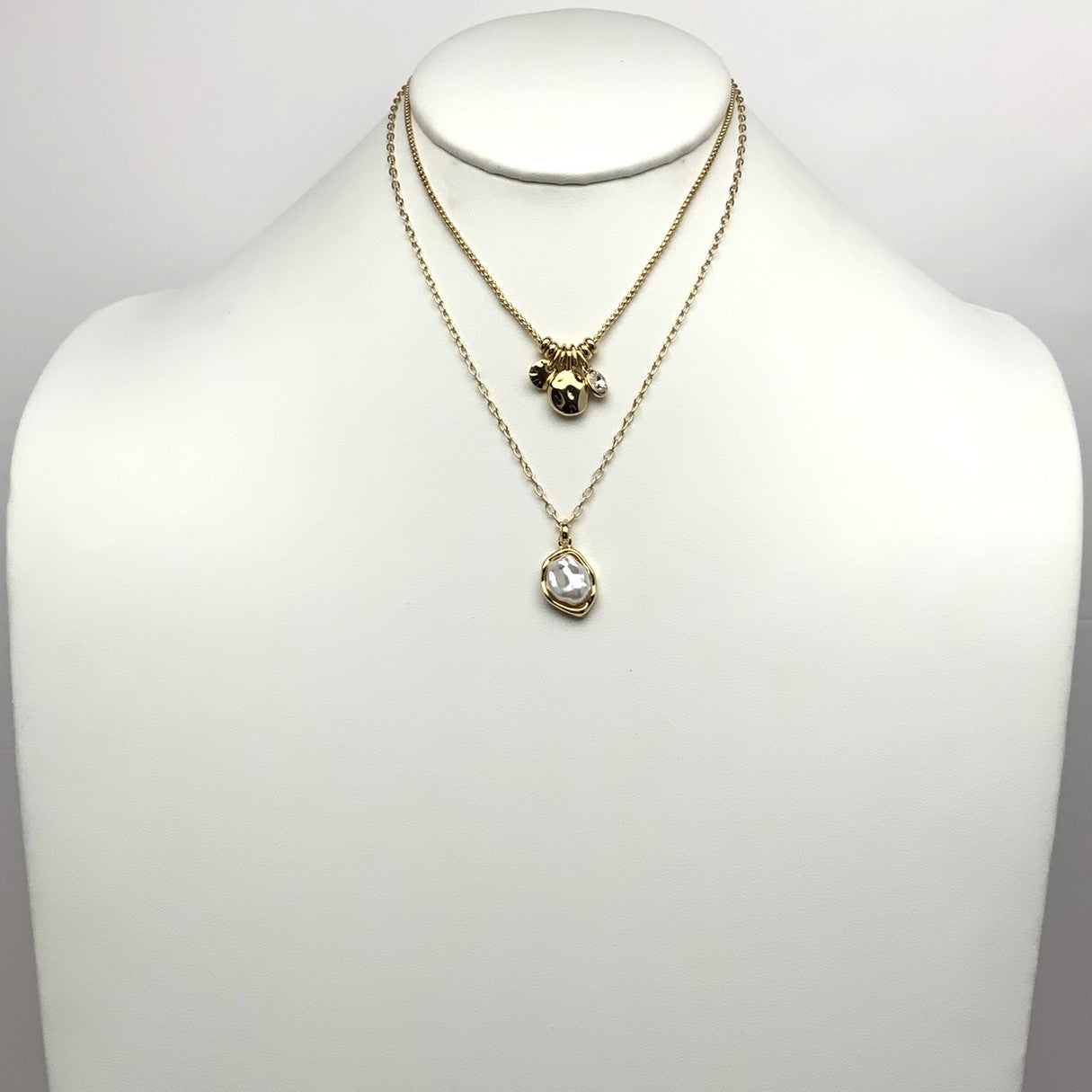 Hammered Charms Layered Necklace