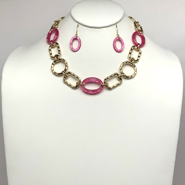 Lucite Link Chain Necklace
