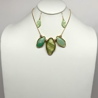Enamel Rustic Shape Snake Chain Necklace Set
