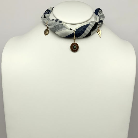 Mini Scarf w/Pendants Necklace