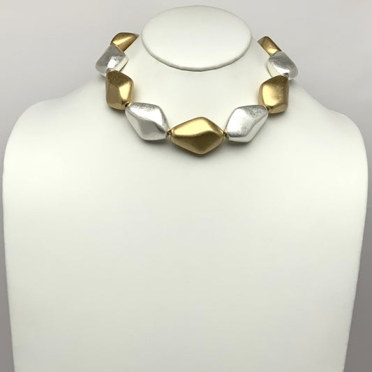 Brushed Finish Beads Necklace