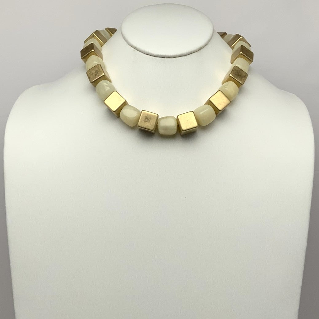Square Lucite Beads Necklace