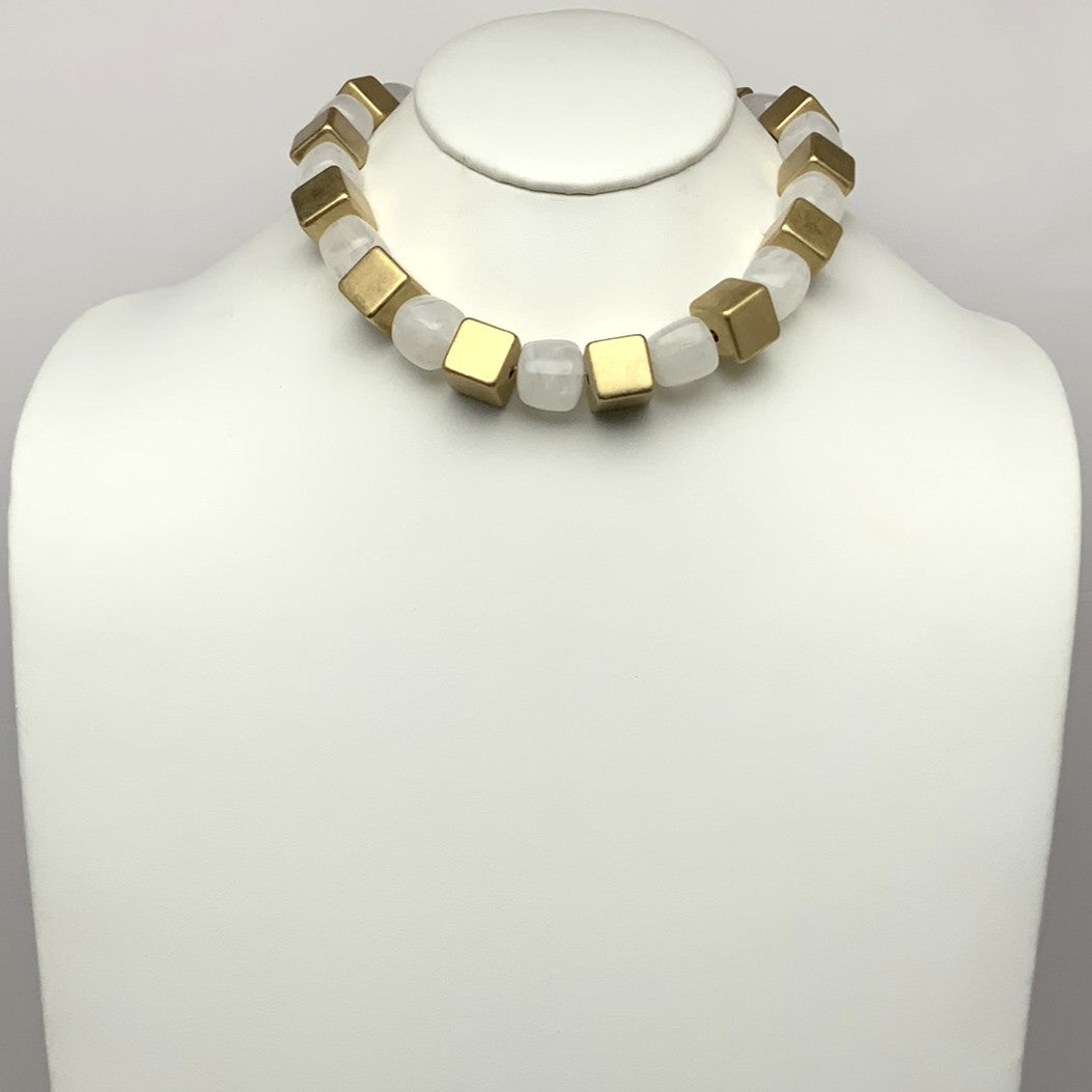 Square Lucite Beads Necklace