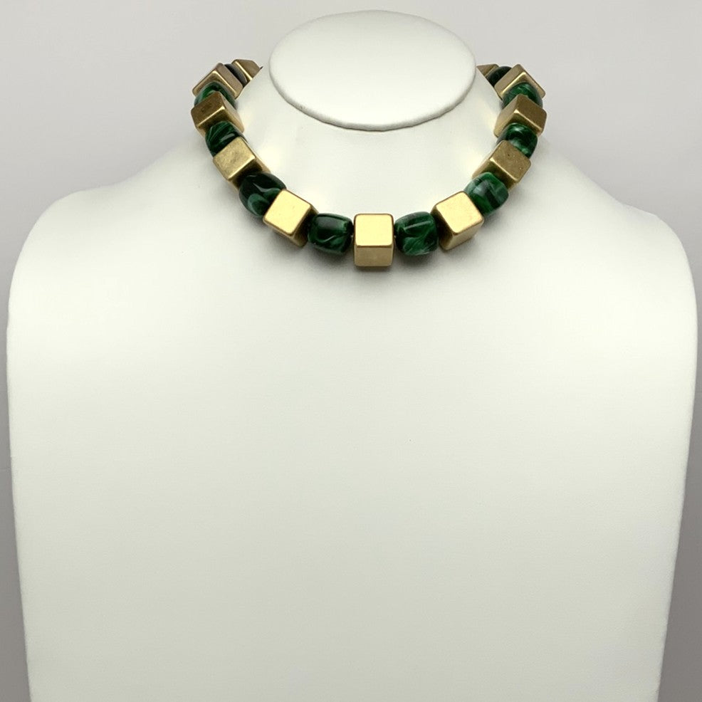 Square Lucite Beads Necklace