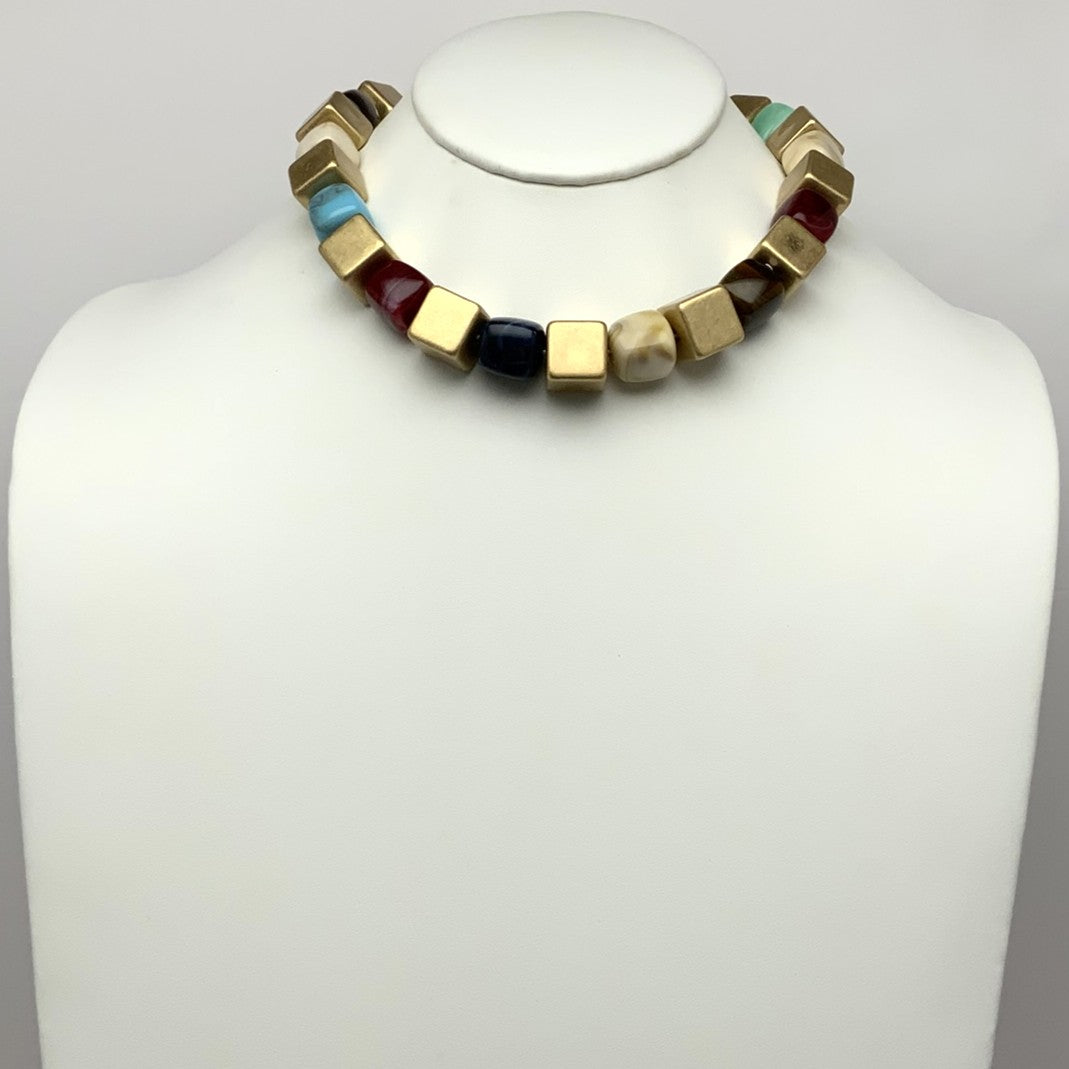 Square Lucite Beads Necklace