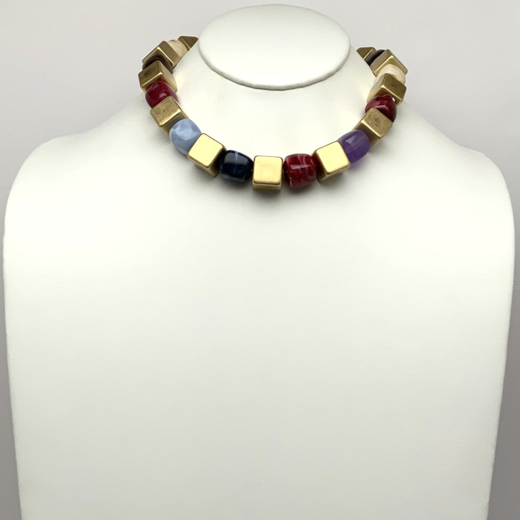 Square Lucite Beads Necklace