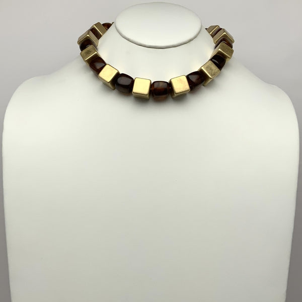 Square Lucite Beads Necklace