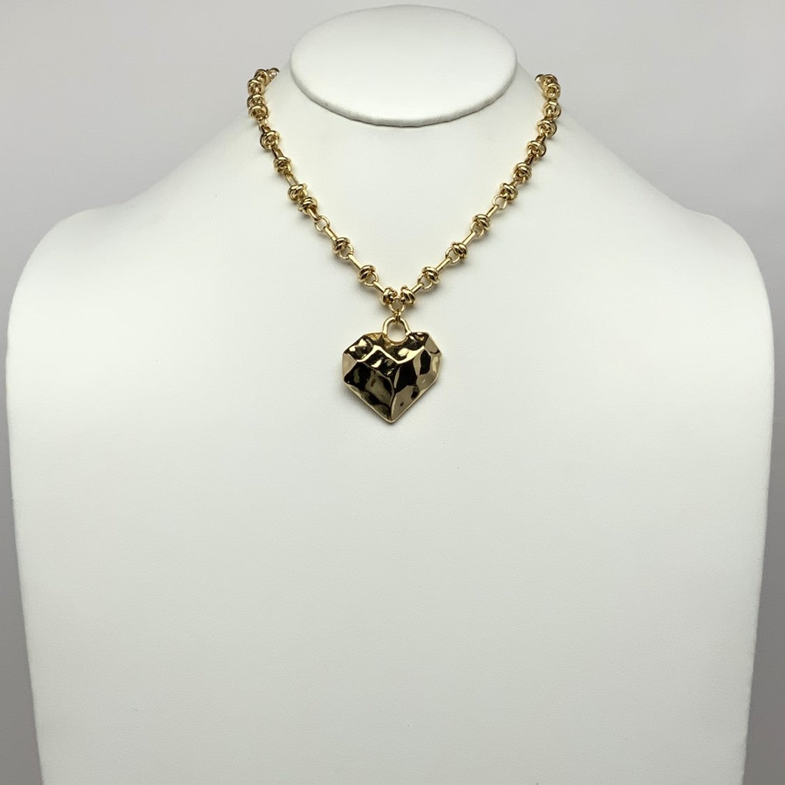 Hammered Heart Pendant Necklace