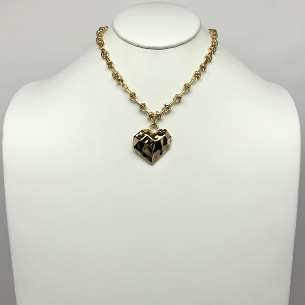 Hammered Heart Pendant Necklace