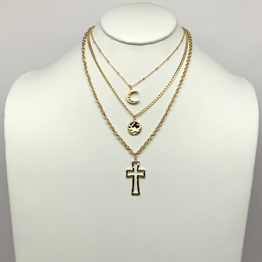 Layered Cross Necklace