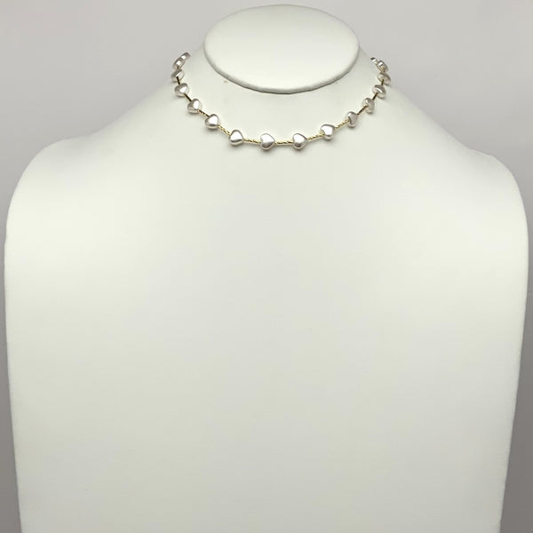 Elegant Heart Pearl Necklace