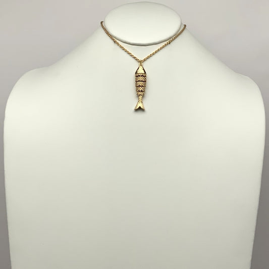 Articulated Fish Pendant Necklace