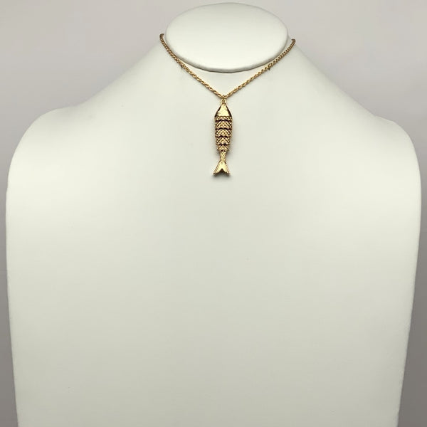 Articulated Fish Pendant Necklace