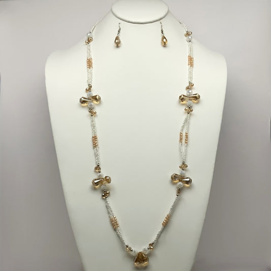 Teardrop Shaped Pendant Beaded Necklace