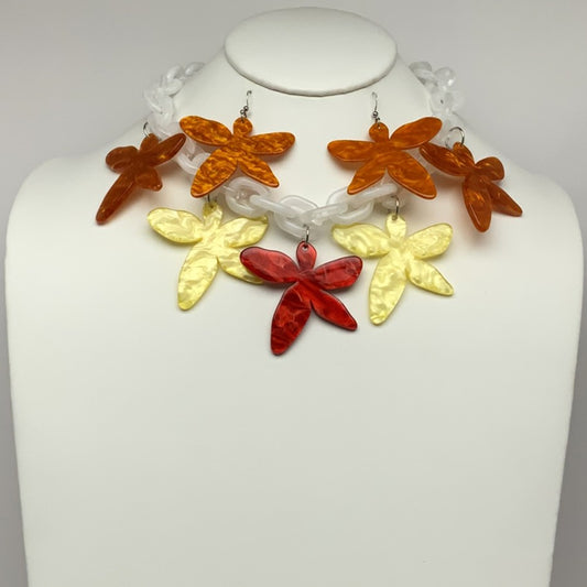 Lucite Chain and Flowers