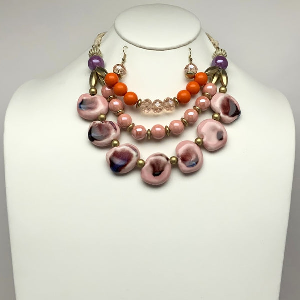 Abstract Layered Ceramic Necklace