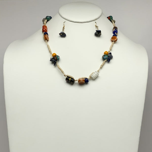 Beach Style Glass Knotted Beads Necklace