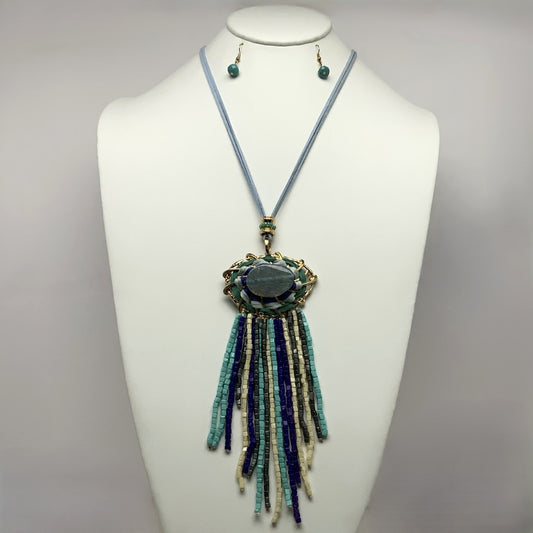 Boho Beaded Tassel Necklace
