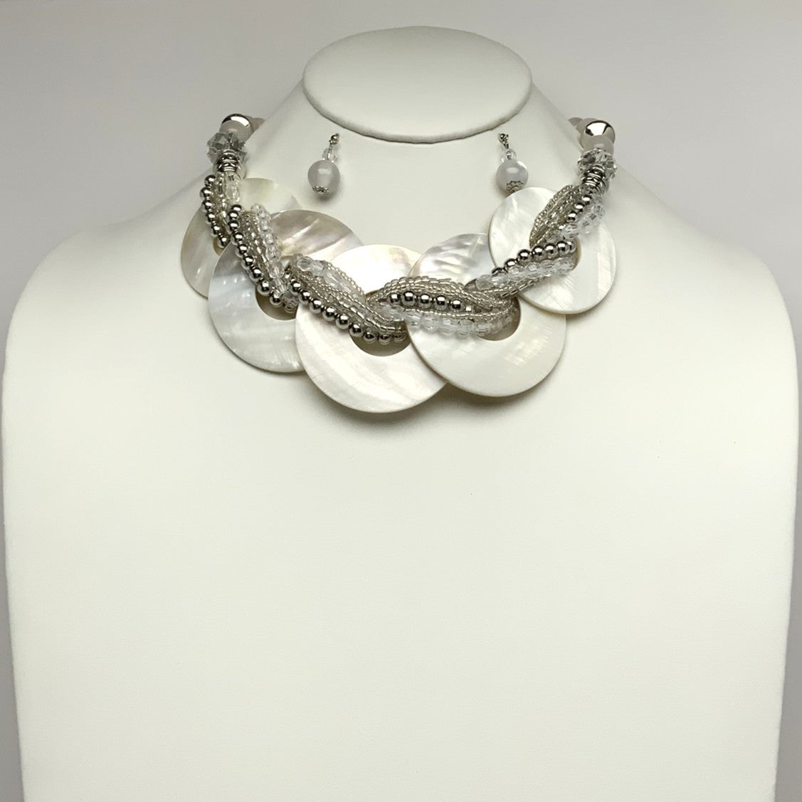 Bib Style Patriotic Beaded Lucite Necklace Set