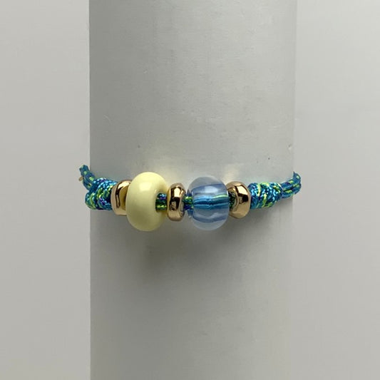 Bead Heart Charm Cord Bracelet