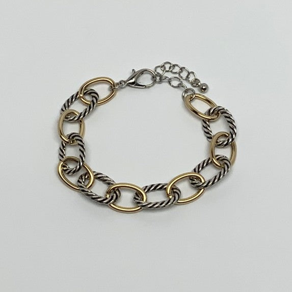 Textured Smooth Oval Bracelet